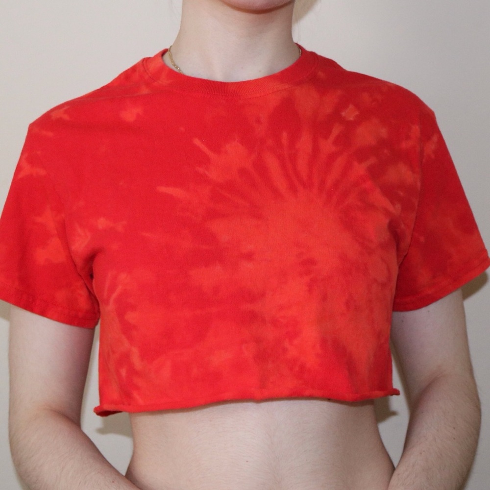 Bleached Red Crop Top